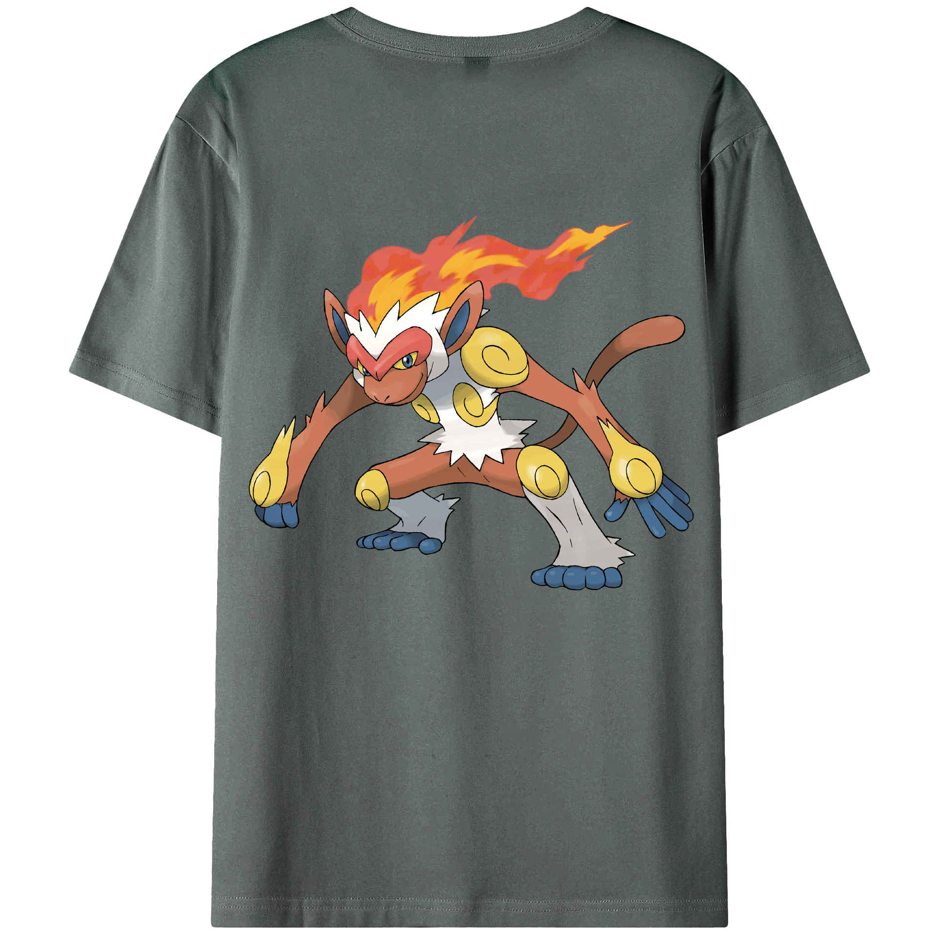 （画像用） ポケットモンスター Pokémon 綿100％ メンズ半袖Tシャツ（バックプリント） 通気性
